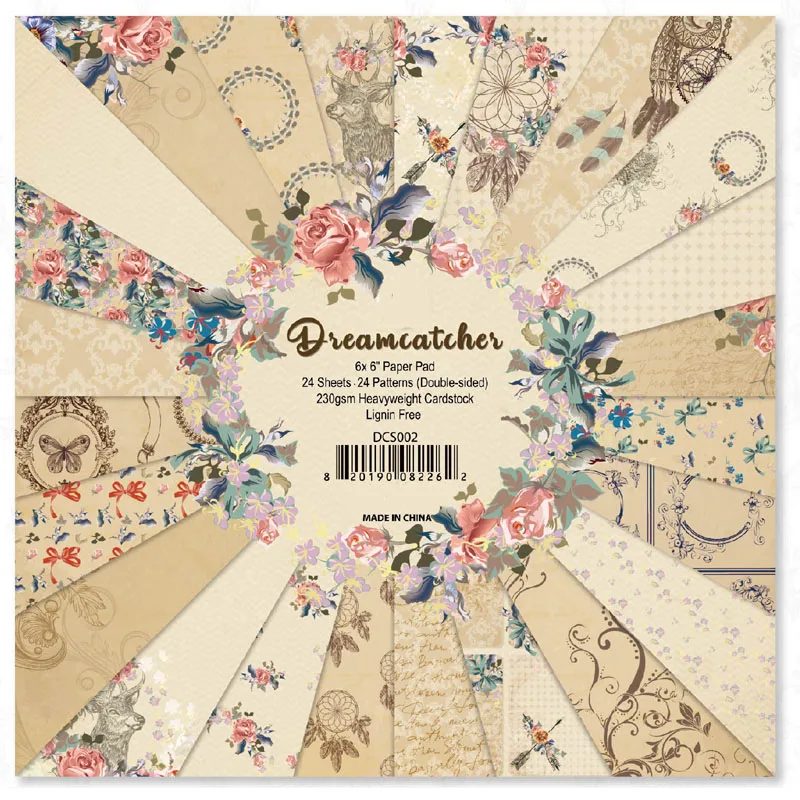 230gsm 24 sheet 6&quotX6&quot Dreamcatcher Scrapbooking Design Patterned Paper Pack Handmade Craft Background Pad AlinaCraft | Дом и сад