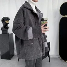 Winter Lamb Fur Jacket Men's Warm Parka Men Fashion Solid Color Casual Lapel Coat Men Streetwear Loose Thick Jacket Male Clothes Winter Lamb Fur Jacket Men's Warm Parka Men Fashion Solid Color Casual Lapel Coat Men Streetwear Loose Thick Jacket Male Clothes