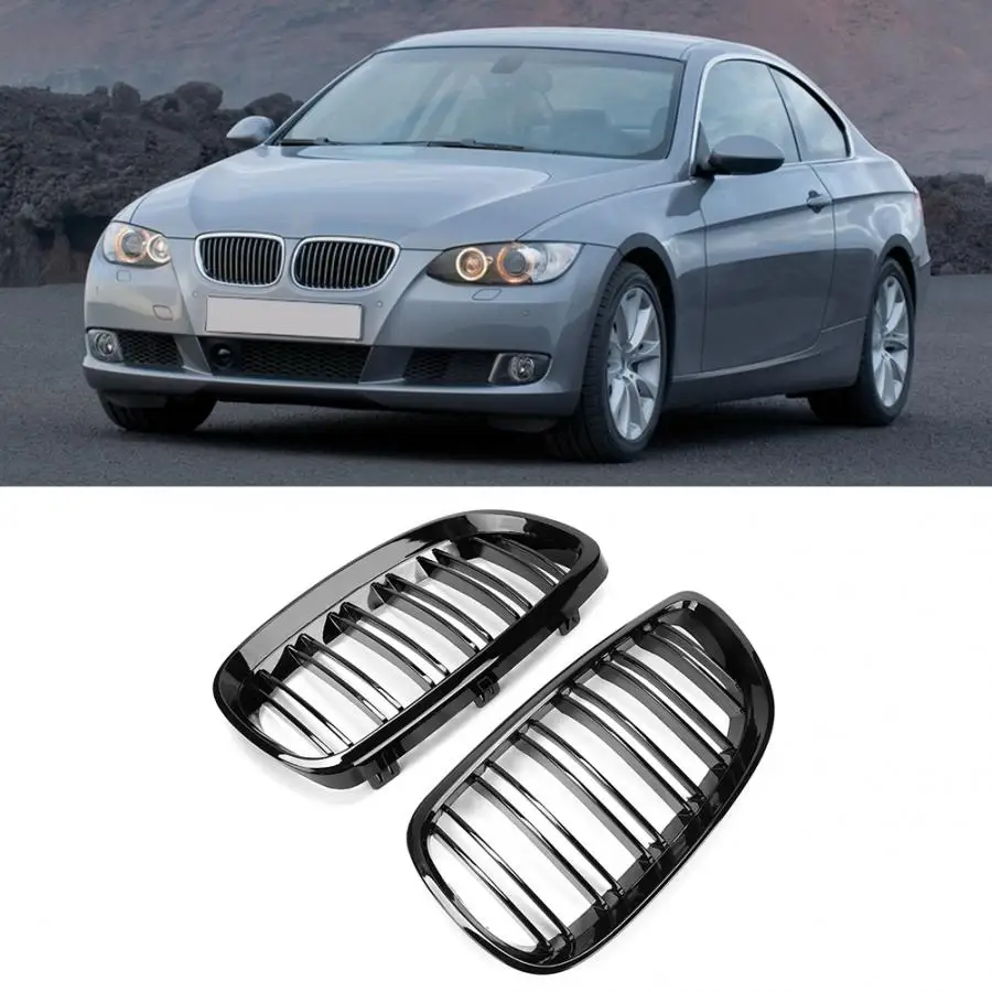 1 Pair Glossy Black Car Front Grill Grille 51137157277 Fit for for 3 Series E92 E93 2006 2007 2008 2009 car accessories
