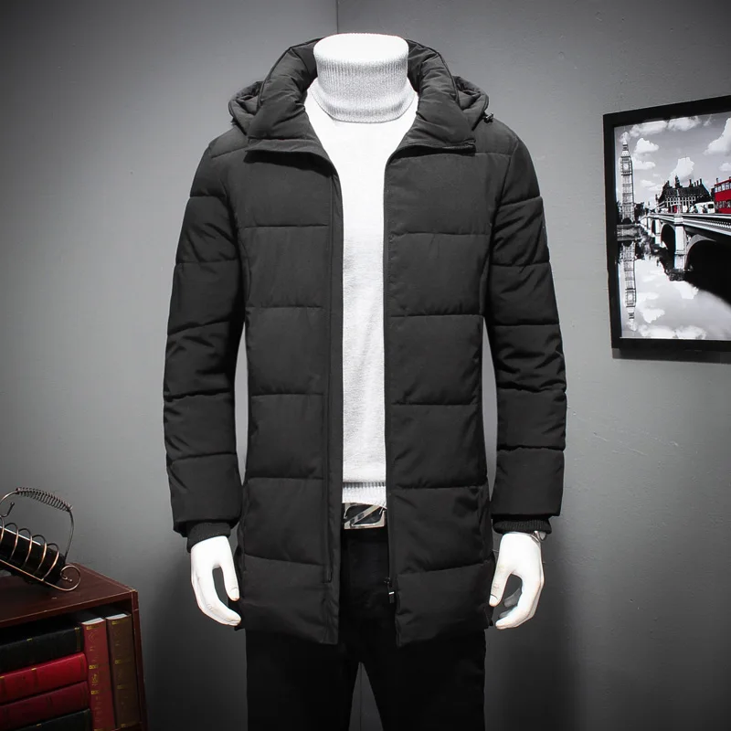 L-8XL, большой размер, новинка, модная мужская зимняя куртка, пальто, высокое качество, с капюшоном, теплое мужское зимнее пальто, повседневное, приталенное, мужское пальто, P135