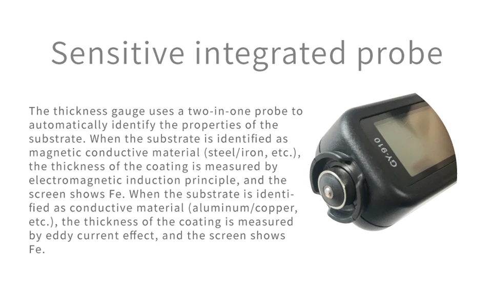 GY910 цифровой датчик толщины покрытия FE/NFE 1 микрон/0~ 1300 тестер толщины автомобильной краски