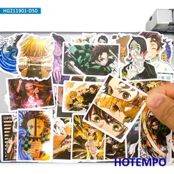 Paquet d'autocollants de dessin animé Demon Slayer infinity Train, étiquette autocollante pour bricolage, papeterie pour téléphone portable, valise, Skateboard, 50 pièces 