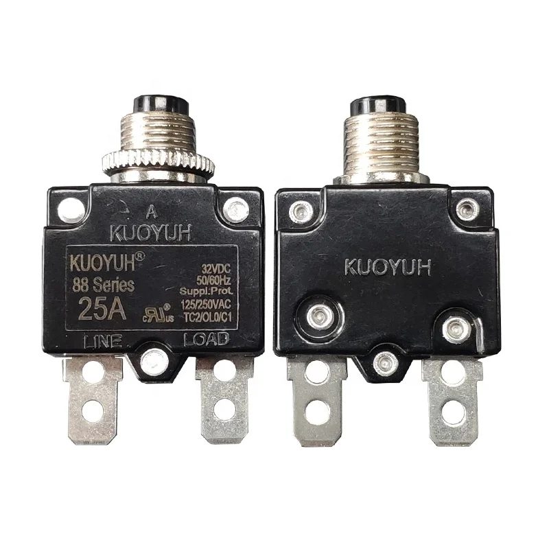 2Pcs 20A 25A Push Button Manual Reset Thermal Circuit Breaker 50V Dc 250V Ac 2Pcs 20A 25A Push Button Manual Reset Thermal Circuit Breaker 50V Dc 250V Ac