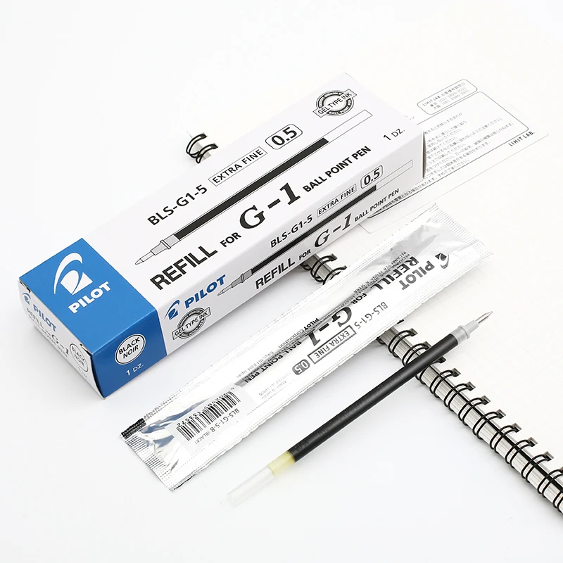 12Pcs PILOT BLS-G1-5 Gel Pen Refill Liquid Ink 0.5mm Applicable Model Number BL-G1-5/BL-G3-5 Bullet Type Nib | Канцтовары для офиса