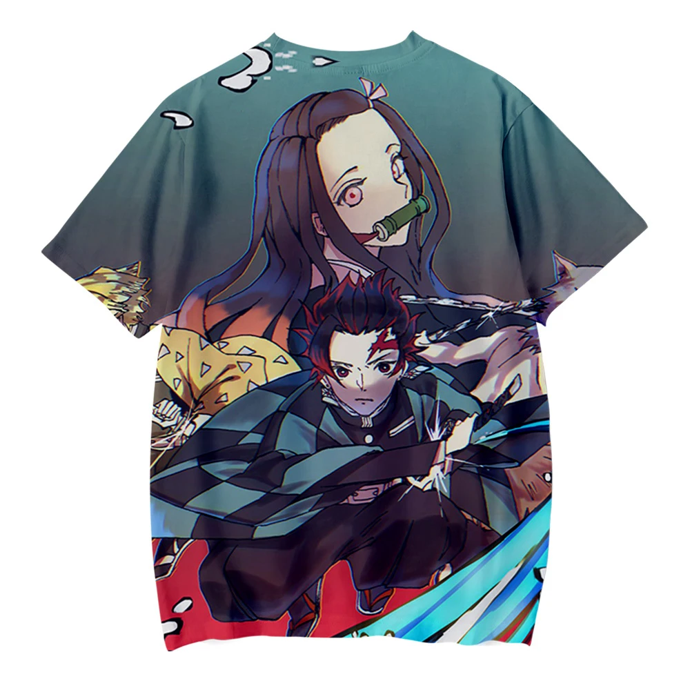 Детские футболки с 3D принтом рассекающий демонов: Kimetsu no Yaiba летняя модель 2019