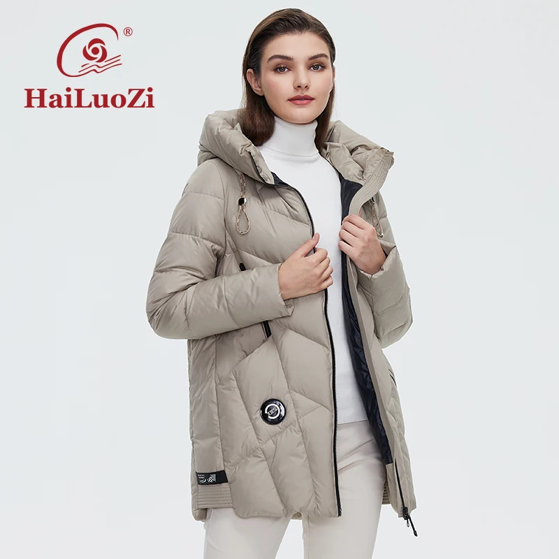 Новинка 2021 зимняя куртка HaiLuoZi женское пуховое пальто женская качественная
