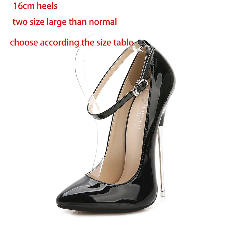 LTARTA/женские пикантные туфли на очень высоком каблуке 16 см для ночных клубов размера плюс; туфли на высоком каблуке для подиума с Т-образным ремешком; красные пикантные Туфли на каблуке; WZ-A16 - Цвет: 16cm black