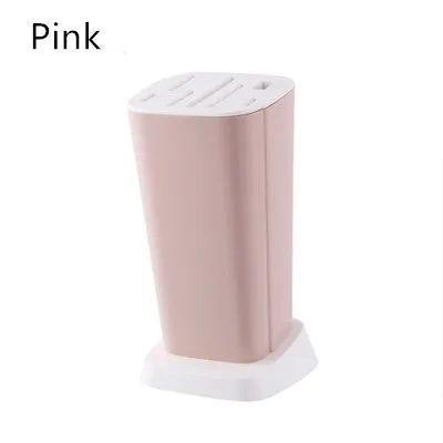 Pink Бытовой пластиковый держатель для ножей, кухонный нож, органайзер, подставки для ножей, для ножей, блок, инструмент, держатель для хранения, слив, кухонный гаджет - Цвет: Pink