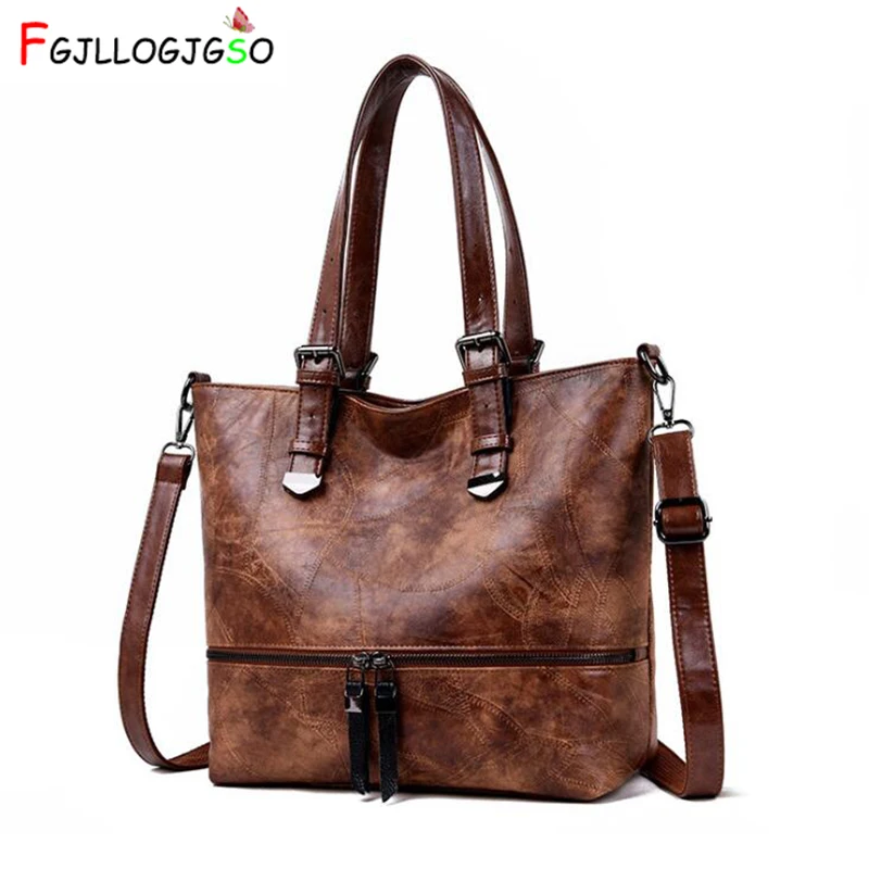 

2020 New Women Handbag Leather Luxurious Female Shoulder Bag Designer Retro Women Messenger Bags High Quality Large Tote