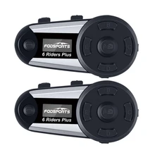 Fodsports 2 шт V6 Plus домофон 6 всадников 1200 м мото rcycle шлем домофон Мото bluetooth шлем гарнитура Intercomunicador FM светодиодный