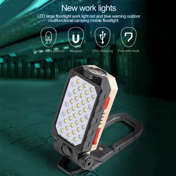 

Garage Built In Kickstand Inspection Lamp Waterproof Outdoor Camping USB Rechargeable Magnetic Foldable Emergency LED Work Light