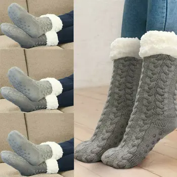 

Womens Wool Blend Cashmere Fleece Thicken Thermal Soft Solid Winter Socks
