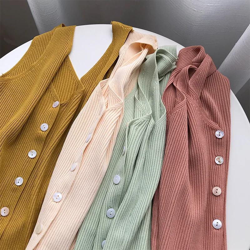 Женский трикотажный топ на бретельках с V образным вырезом|Майки| |