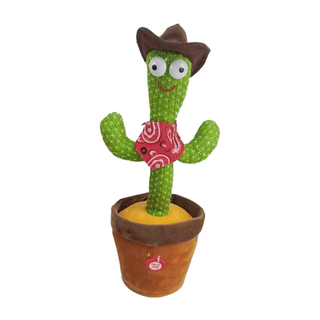 Dancing Cactus Plush Toy Electric Talking Singing Cactus  Recording Songs for Learning to Talk Twisting Stuffed Toy for Children