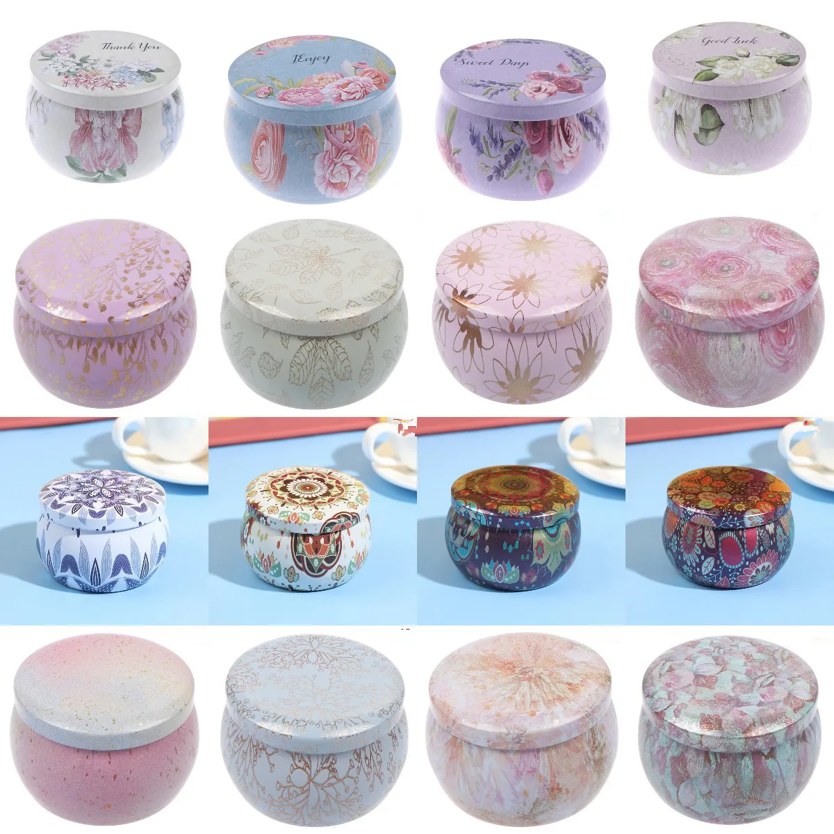 1PCS Empty Tinplate Box Tins Cans Jars Containers Wicks Sticker Centering For Aroma Essential Oil Soy DIY Candle Making Supplies