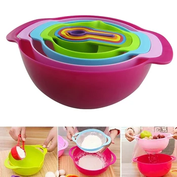 

KAKURI New 10 Pcs/Set Kitchen Measuring Cup Rainbow Color Stackable Combination Measuring Cup Tools Kitchen Accessories Tools