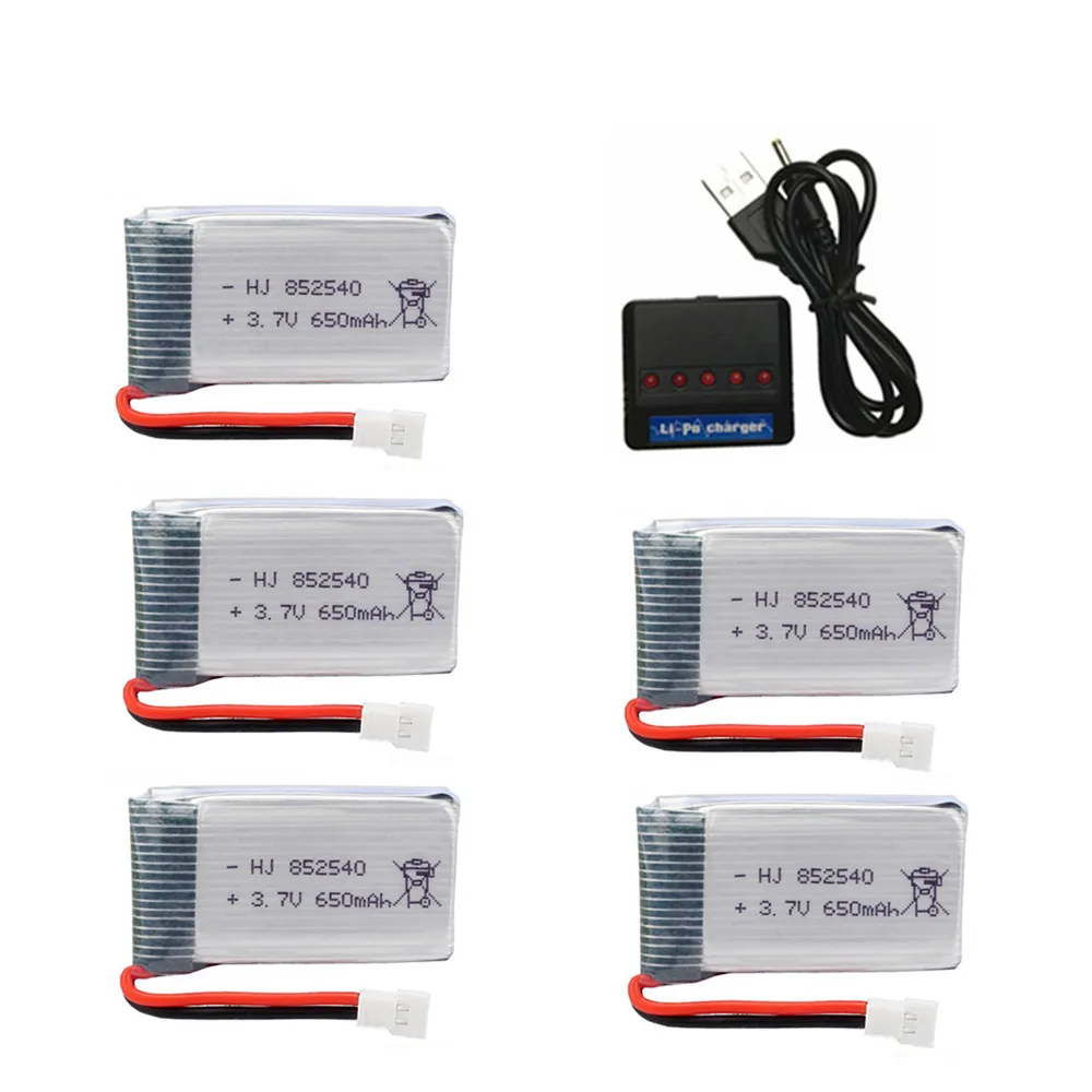 3,7 V 650mAh Lipo аккумулятор+ 3,7 v зарядное устройство для SYMA X5C X5C-1 X5 H5C X5SW X6SW H9D H5C Дрон 852540 3,7 V Lipo аккумуляторная батарея