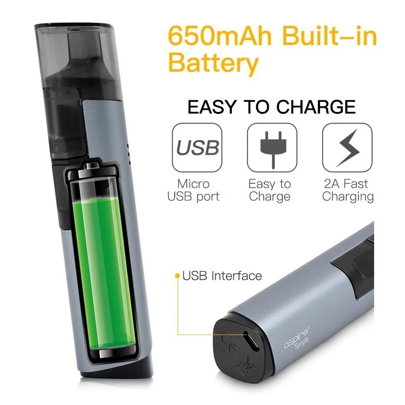 Aspire Spryte AIO Vaper Kit 1. 8ohm/1.2ohm Nic Salt с емкостью 3 5 мл vape Tank 650mAh встроенный аккумулятор