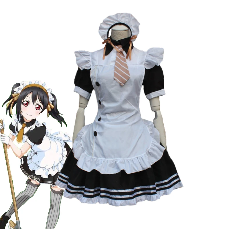 Lovelive Wonder Zone Yazawa Nico Maid Outfit Dress Cosplay Costume Donna Ragazza Love Live Yazawa Nico Maid Party