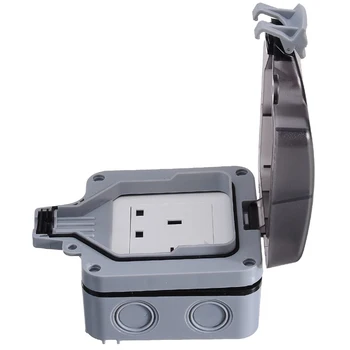 

1pcs Mayitr Waterproof 13A Outdoor Switched Single Socket Damp Proof IP66 Outside UK Plug Home Improvement Electrical Sockets