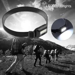 Mini lampe frontale étanche à LED COB, 3 Modes d'éclairage, idéal pour le Camping, la pêche, la nuit 