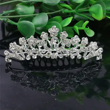 

Wedding Bridal Crown Flowers Crystal Hairpin Hair Comb Hair Clips Women Girls Queen Party Jewelry Accessories Decoration Gifts