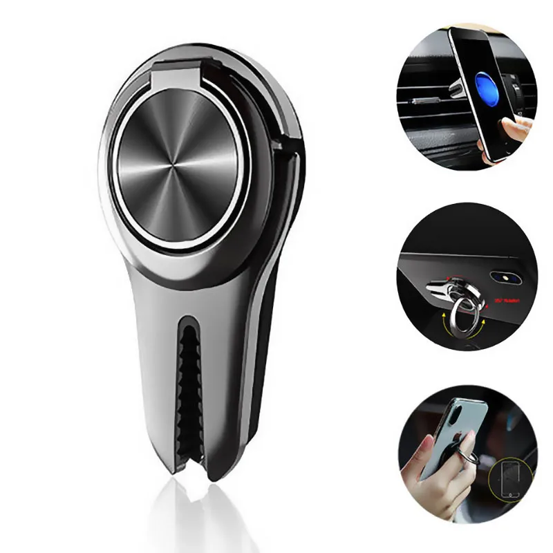 

Multi-Function Universal Finger Ring Holder In car Air Vent Mount Support Mobile Cell Smart Phone Stand For iPhone 8 Samsung S8