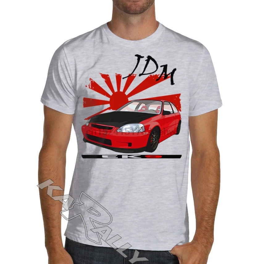 Hot sale Free shipping JDM Civic EK9 Racings T Shirt Type R EK B16 B18 K20 White or Gray Mugen |