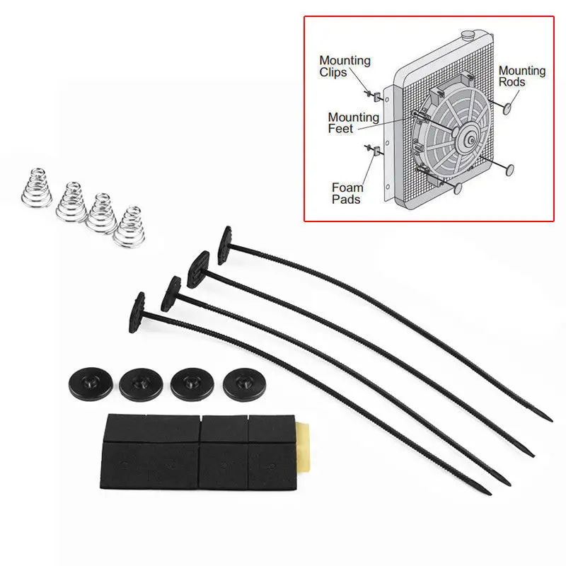 Electric Fan Mounting Kit Tie Rod Kit Bracket for Chevy Ford Mopar Sbc Bbc 350 302