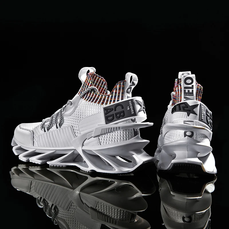 

Men's shoes 2020 men's new blade mesh running shoes breathable mesh anti-slip shock absorption trend sports jogging fitness shoe