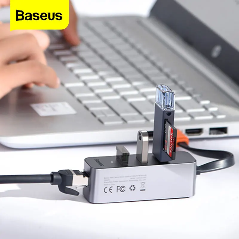 

Baseus USB 3.0 HUB USB A To RJ45 Lan Adapter Multi USB3 USB 3.0 3 0 HUB Converter Dock USB Splitter Hab For Dell Laptop Notebook