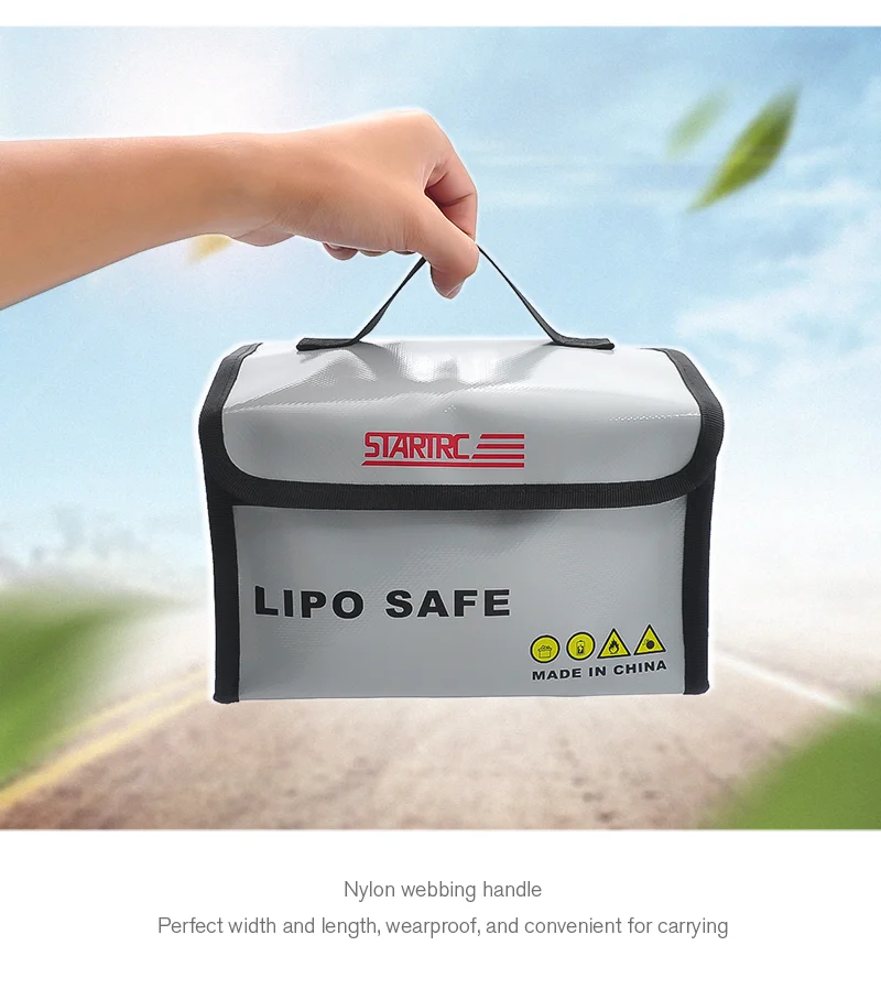 Best BDA For DJI Mavic Mini Lipo Battery Safe Bag Fireproof Explosionproof Bag FPV Drone Lipo Battery Guard Safe Portable Storage Handbag 