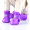 Botas para mascota de perro de lluvia, antideslizantes, impermeables, 7 colores, para las cuatro estaciones, 4 Uds., S/M/L ► Foto 1/6