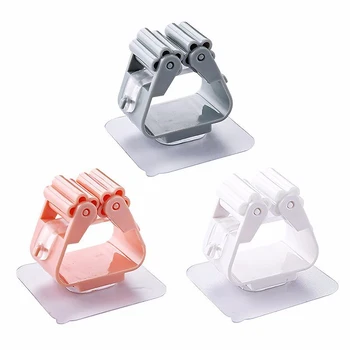 

Bathroom Mop Clip Punch-free Strong Load-bearing Hook 5 Colors Optional High-quality Steel Spring Mop Storage Rack Mop Hook