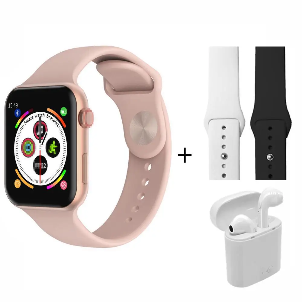 Смарт-часы Для мужчин сердечного ритма Iwo 8 44 мм браслета может быть изменен Для женщин часы SmartWatch Iwo 8 Plus для Apple IOS Android PK F10 P68 W34 - Цвет: pink add w b bin