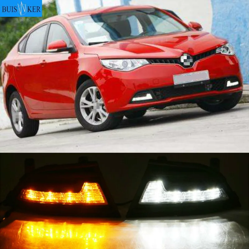 

Дневные ходовые огни, светодиодные, 2 шт., для MG GT 2014 2015 с желтыми поворотниками, ДХО