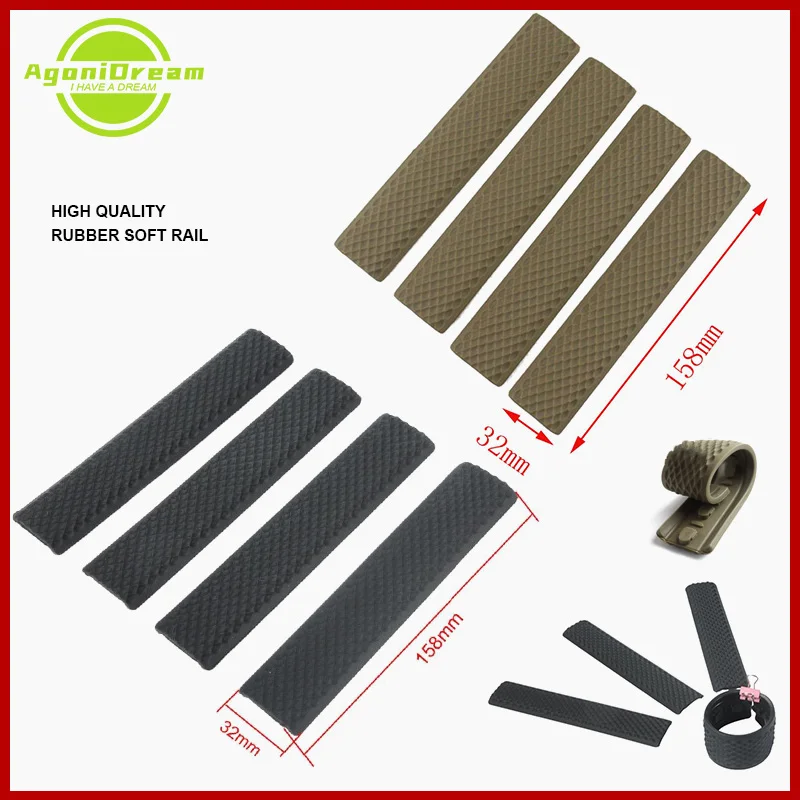 

4 pieces High Quality KeyMod Rubber soft Rail Cover A type black GA46