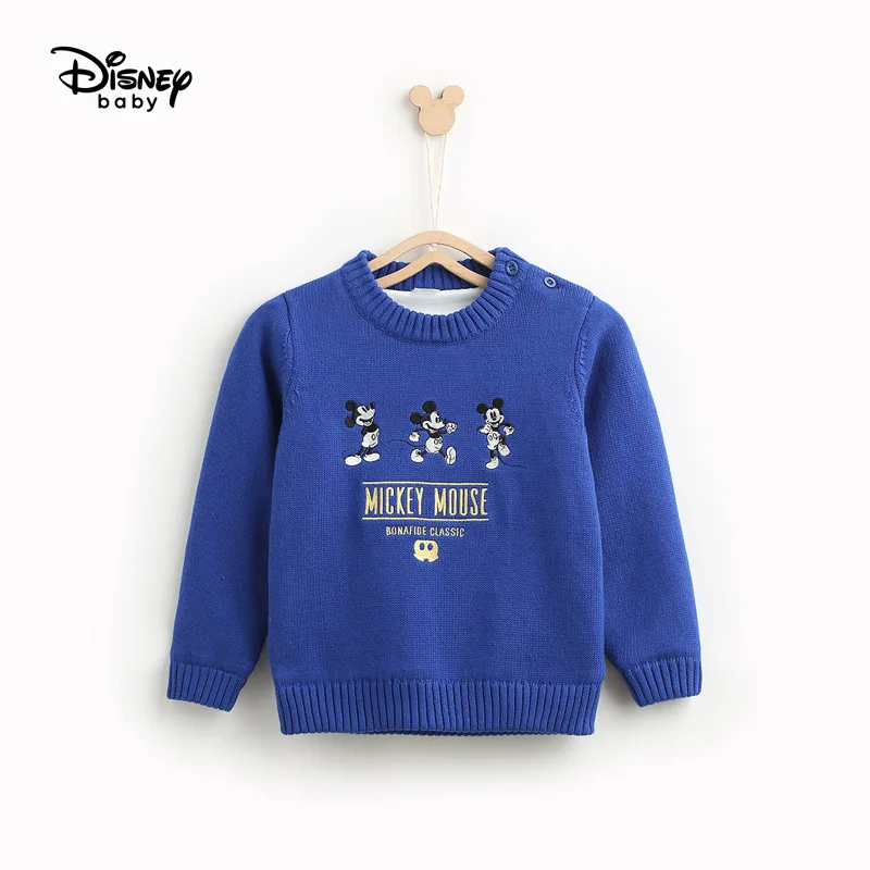 Детский жаккардовый свитер disney; Детские зимние Утепленные свитера для мальчиков; мягкая теплая одежда с Микки Маусом; Новинка года