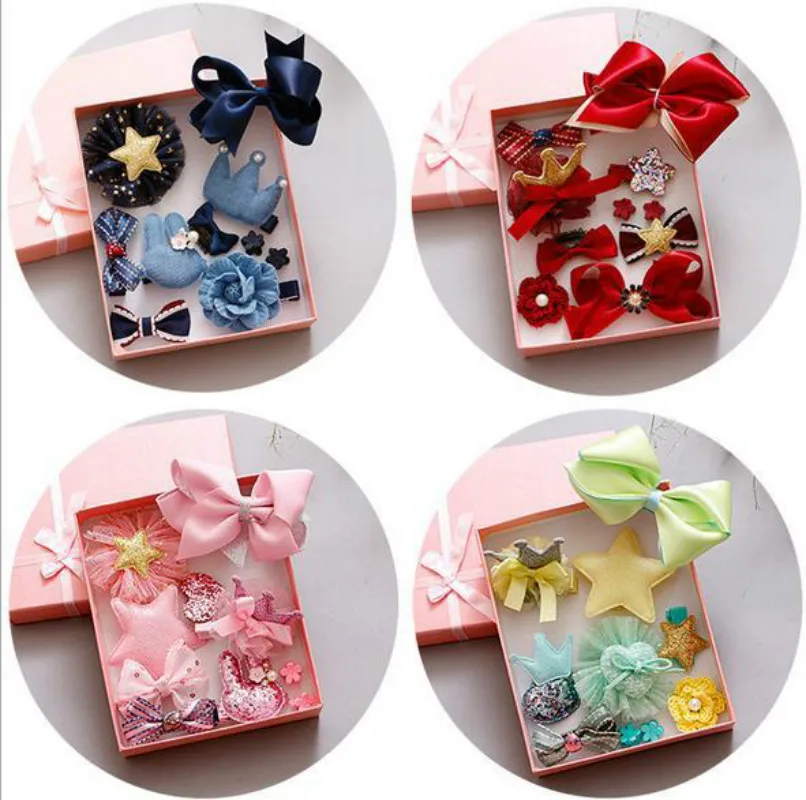 Подарок на день Рождения Маленькая Подарочная коробка костюм детские тонкие заколки для волос, милый бант сердца костюмы разных цветов