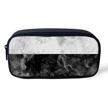 

1pcs White Black Marble Natural School Supplies Pencil Case Kawaii Student School Cosmetic Bag for Women Office Supplies