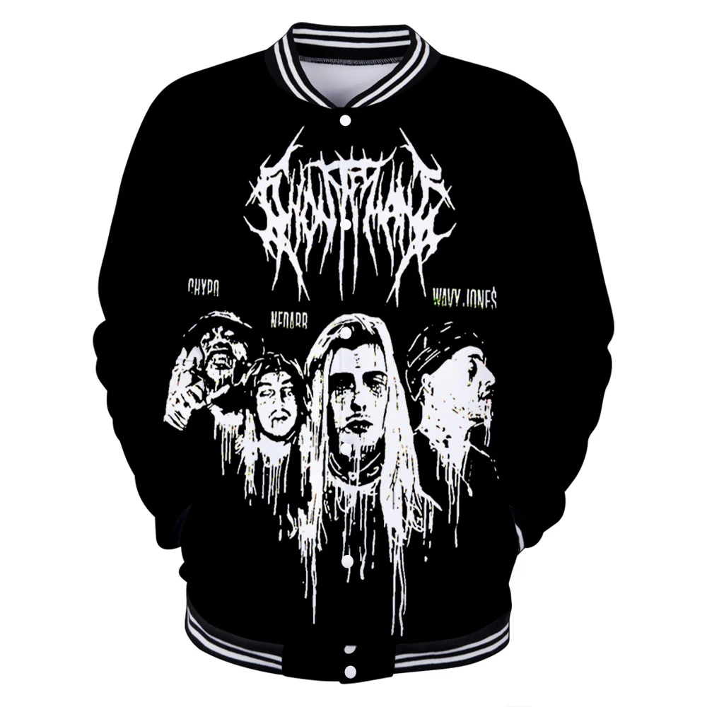 Мужская бейсбольная куртка ghosteгрин куртка-бомбер с 3D эффектом Готическая в стиле