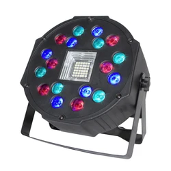 Reflector Par LED plano para discoteca, luz RGB de 18x0,75 W con efecto estroboscópico, 36x0,5 W, controlador de dj, para Navidad