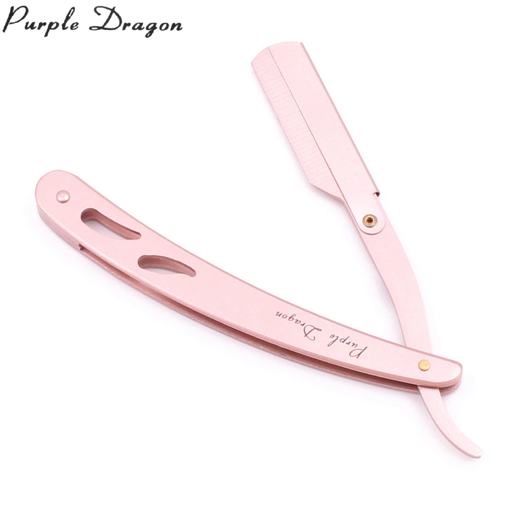 14*2cm 1 Pcs Purple Dragon Professional Barber Edge Steel Folding Shaving Knife Hair Removal Tools Shaving Razor+ Blade Z6102