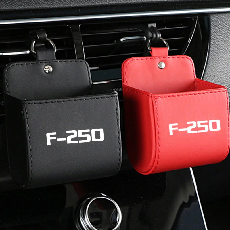 

Car Styling PU Leather Car Outlet Air Vent Box FOR Ford F250 Mobile Phone Holder Storage Bag Pouch Car Accessories