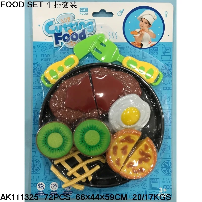 

Gift Model Food Steak Set Slicer Fast Food Set Children Play House Educational DIY Toy
