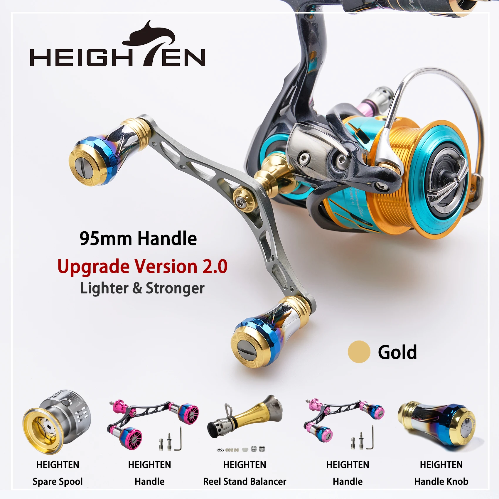 HEIGHTEN Reel Handle 95mm for Shimano and Daiwa Spinning Reel