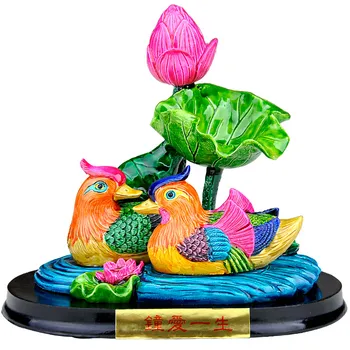 

wedding decoration Colorful Pottery Exquisite Pottery Loves mandarin duck Playing In Water Traditional Chinese Love Home Decor