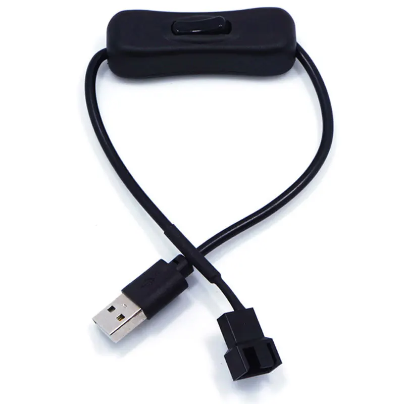 Кабель-переходник для вентилятора с 1 на 2 USB 3/4 контакта PWM 5 В С переключателем