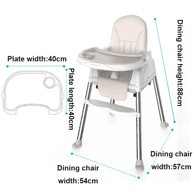 Детский обеденный стул многофункциональный складной портативный двухслойный детский высокий стул для кормления