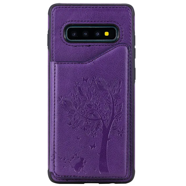 Ретро из искусственной кожи чехол для samsung S8 S9 S10 Plus 3 слота для карт держатель чехол для samsung Note 8 9 10 A50 задняя крышка Капа - Цвет: ZISHU